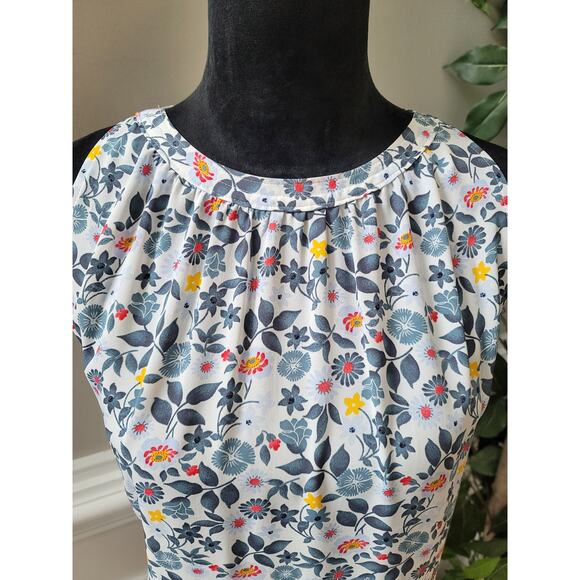 Loft Shirt Blouse Women's Size Medium Multicolor 100% Polyester Sleeveless - Picture 3 of 9